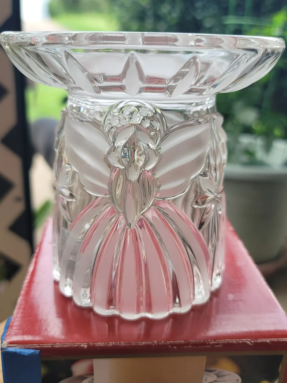 New Gorham Clear Cut Crystal Candle Holder With Box